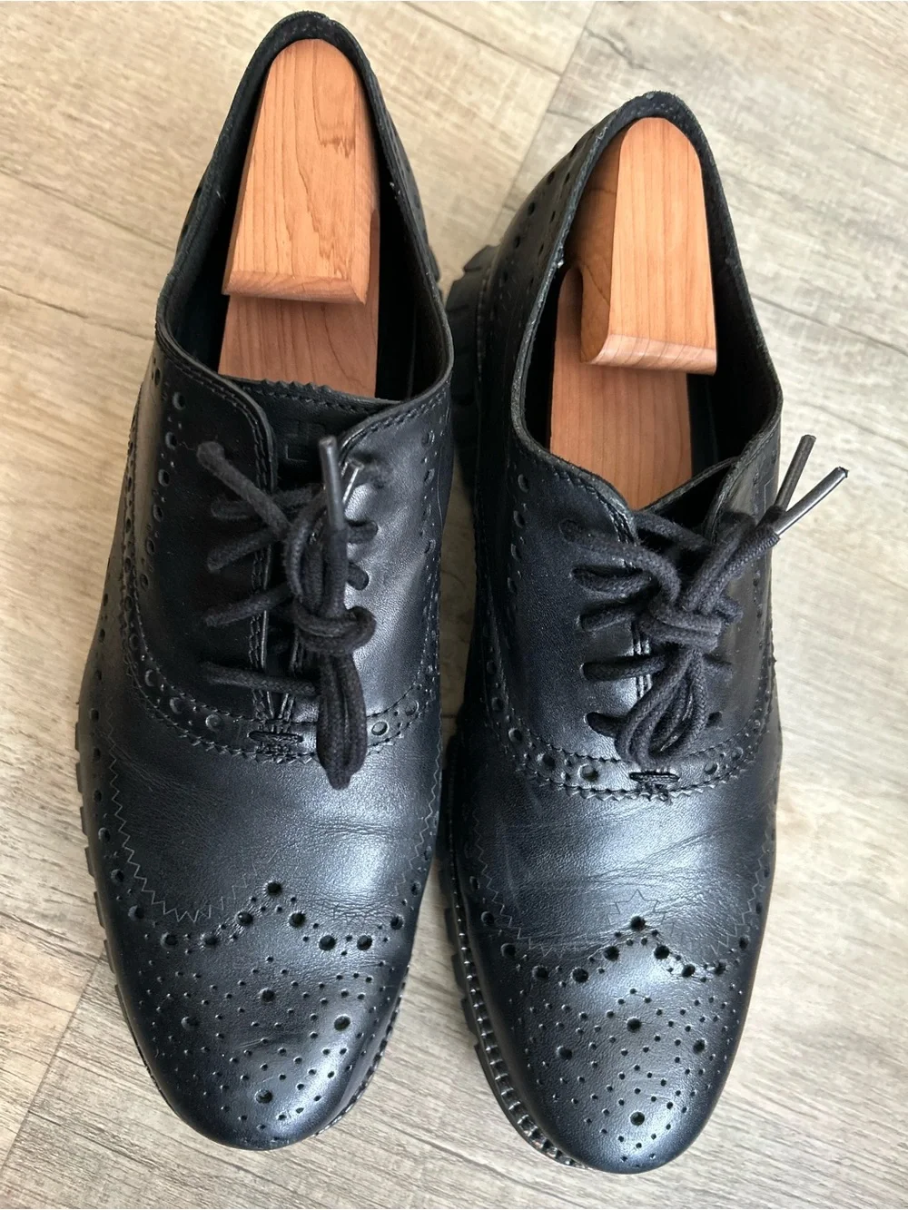 Cole Haan ZERØGRAND Wingtip Oxford Dress Shoes Black Leather Men’s Size 9